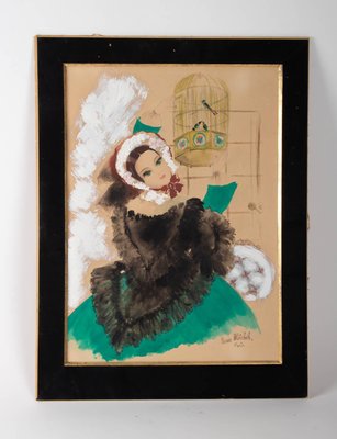 Watercolor Belle Époque by Renée Michèle, Paris, 1900s-WFS-744755