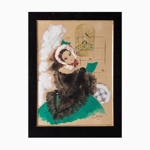 Watercolor Belle Époque by Renée Michèle, Paris, 1900s-WFS-744755