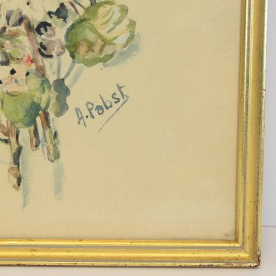 Watercolors by A. Pobst, 1950s, Set of 2-NE-703384