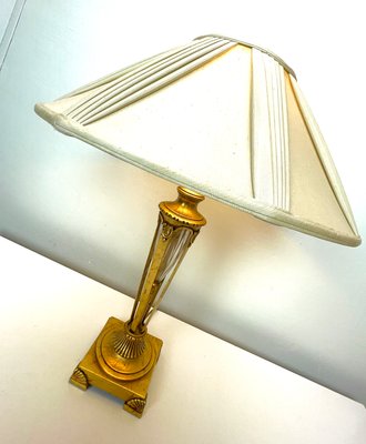 Waterford Style Bronze and Crystal Table Lamp, 1950s-WZZ-1388678