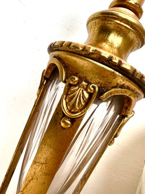 Waterford Style Bronze and Crystal Table Lamp, 1950s-WZZ-1388678