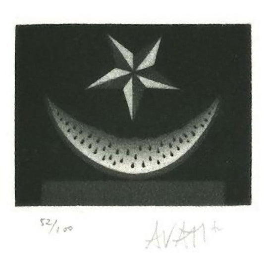 Watermelon and Star - Original Etching on Paper by Mario Avati - 1970s 1970s