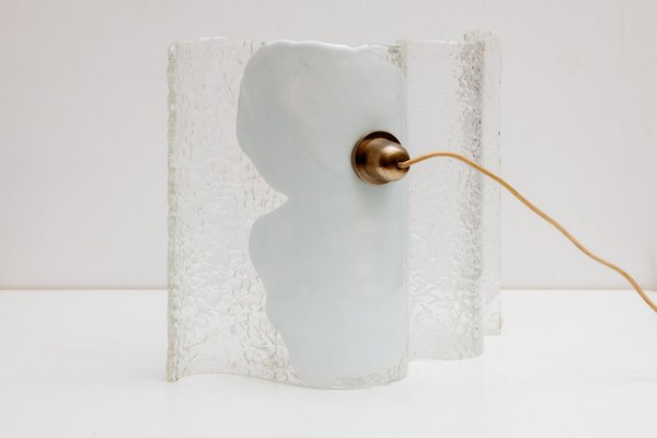 Wave Ice Glass Table Lamp from Kalmar, 1970s-KL-952940