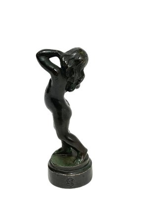 Wax Seal Stamp of a Girl in Bronze by Otto Valdemar Strandman-UCH-1313757