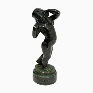 Wax Seal Stamp of a Girl in Bronze by Otto Valdemar Strandman-UCH-1313757