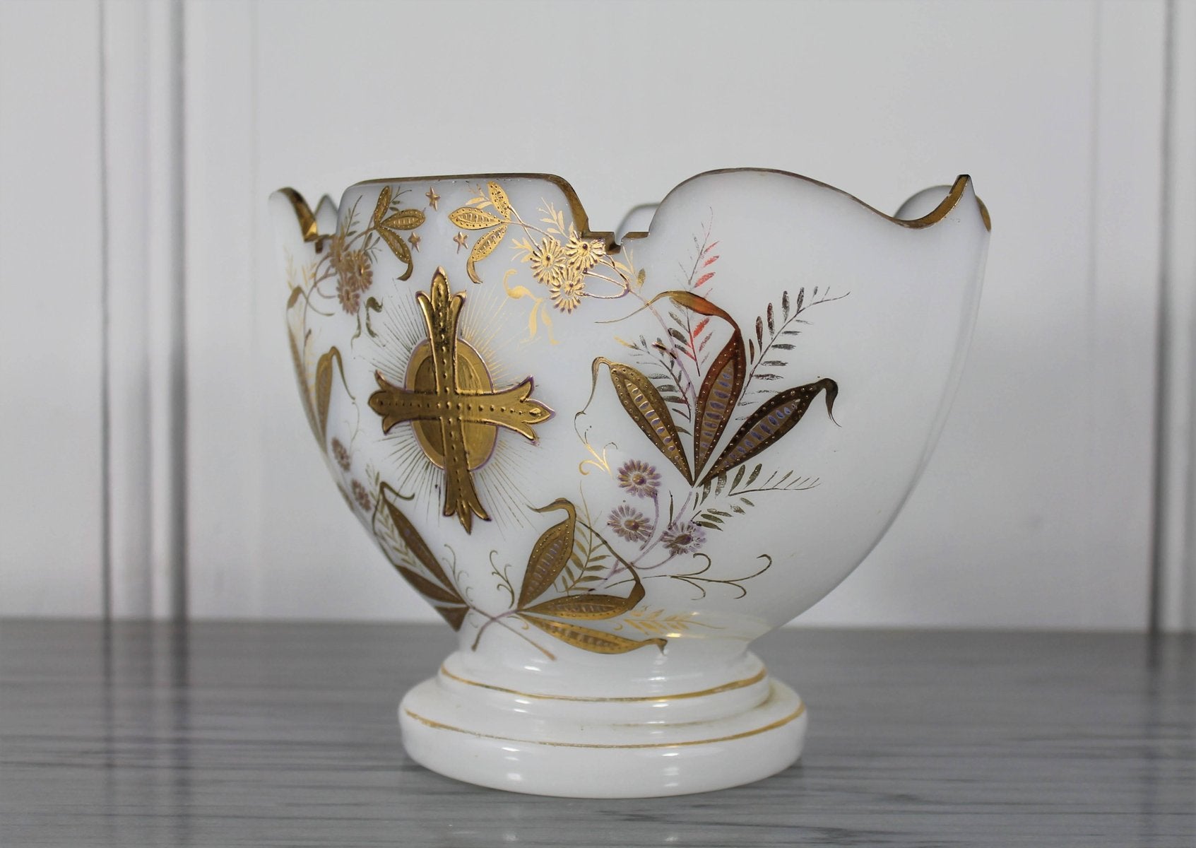 Wedding Cup in Opaline Glass with Fine Gold Gilding