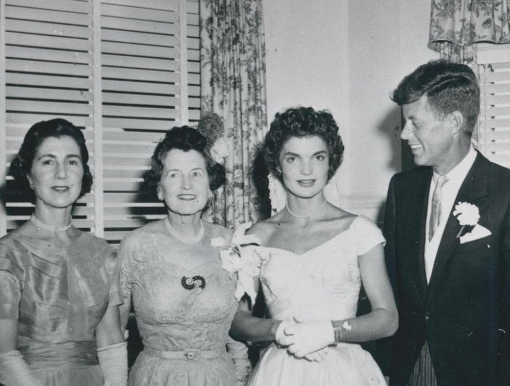 Weddingday Jackie and John F. Kennedy, Black and White Photography, 1953