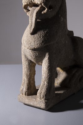 Wei Dynasty Chinese Lion Sculpture in Stone, 1800s-RCE-1760903