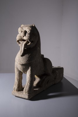 Wei Dynasty Chinese Lion Sculpture in Stone, 1800s-RCE-1760903