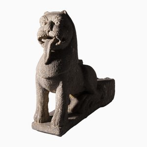 Wei Dynasty Chinese Lion Sculpture in Stone, 1800s-RCE-1760903