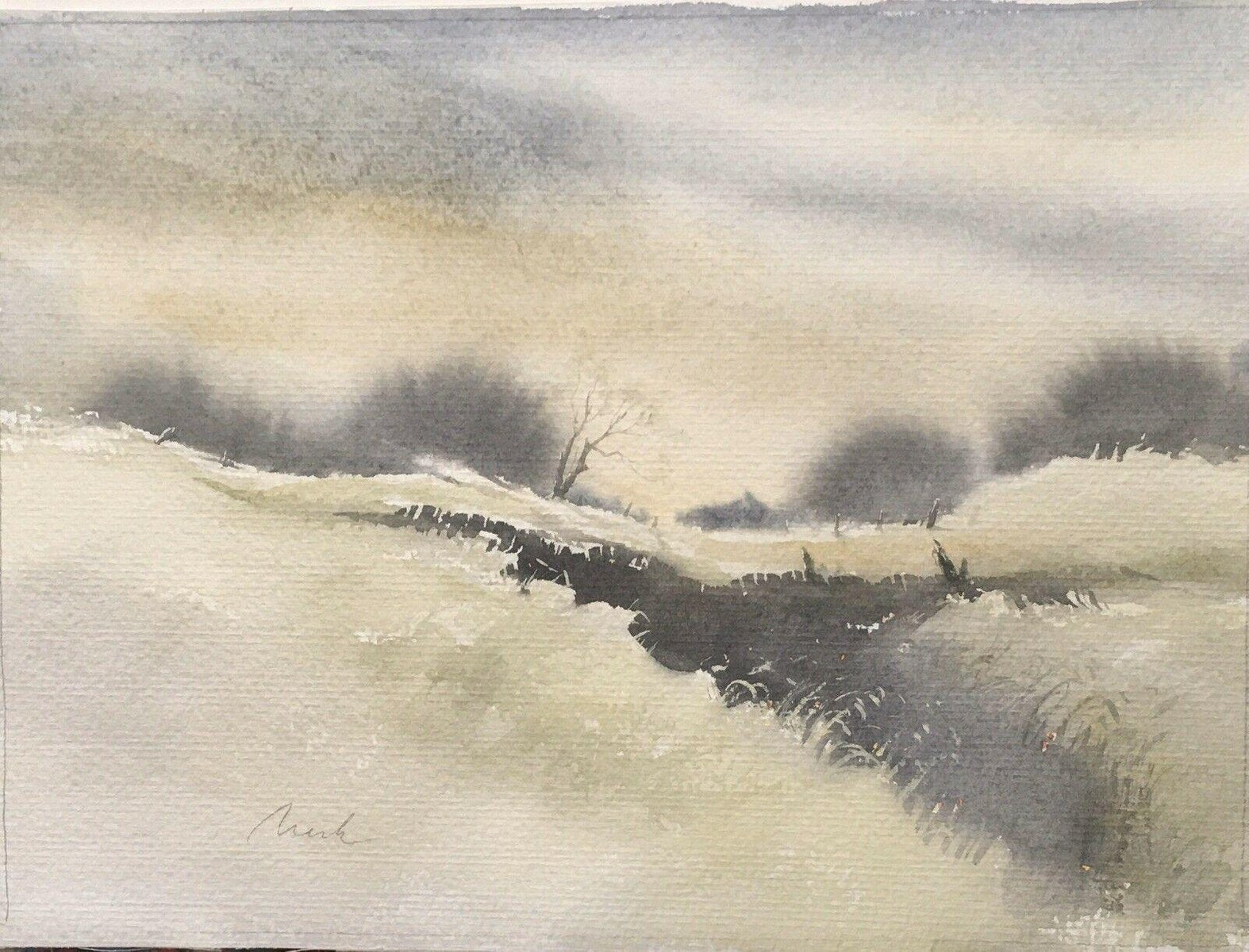 Werner Roger, Winter Landscape, 1944-2015, Watercolor