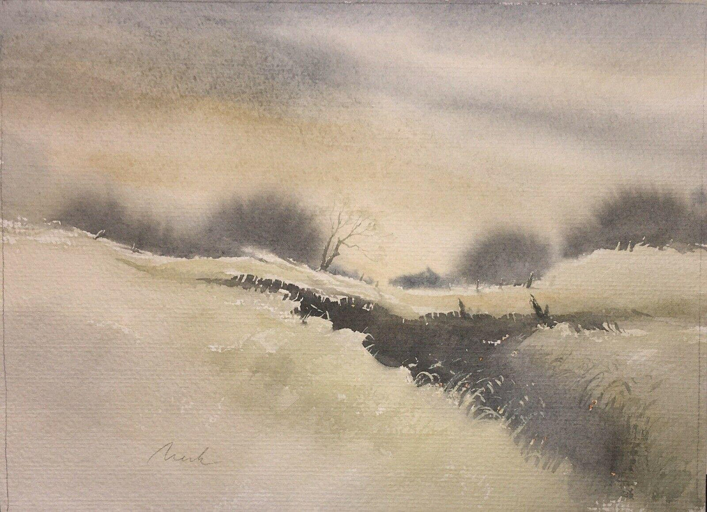 Werner Roger, Winter Landscape, 1944-2015, Watercolor