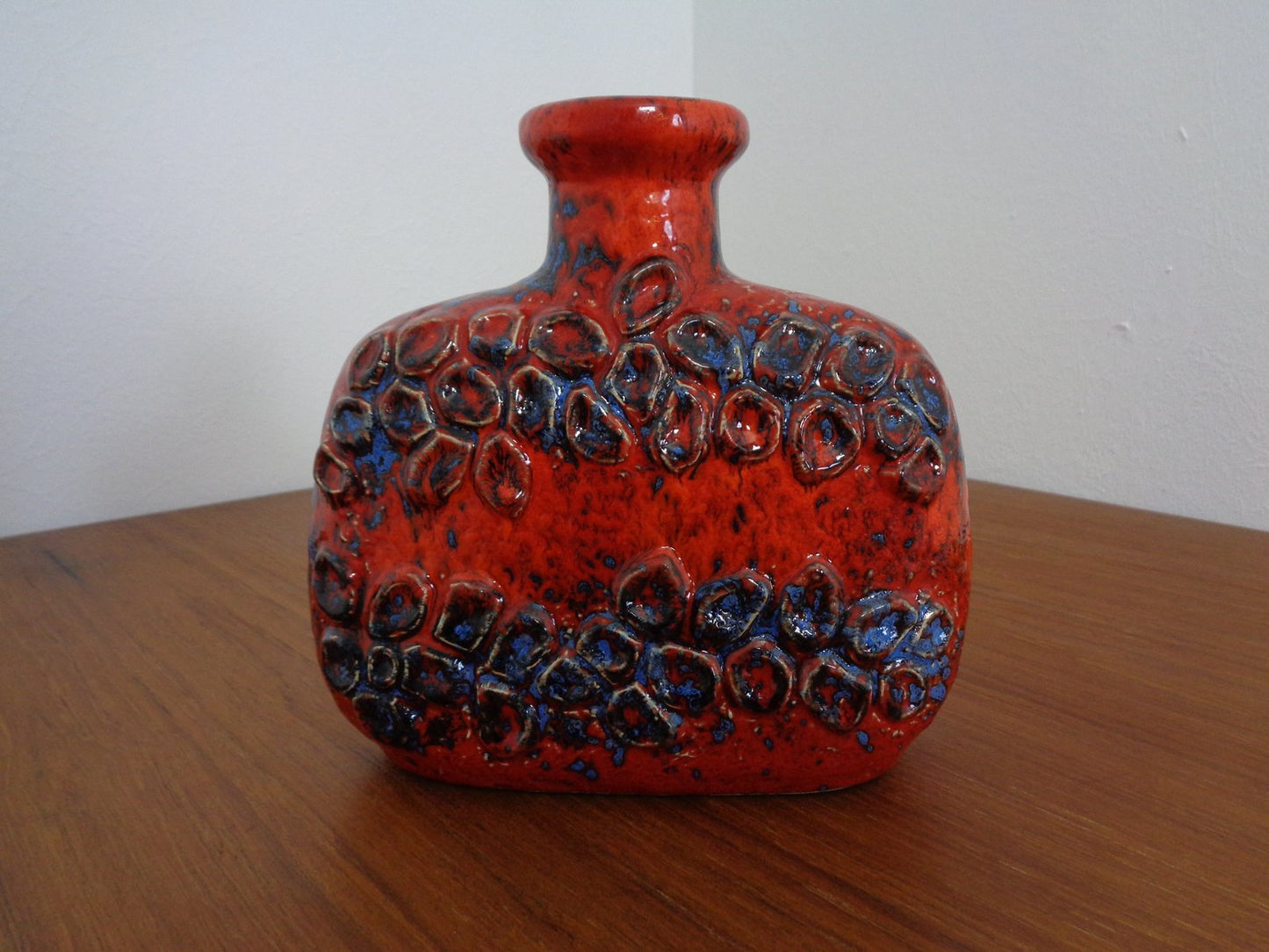 West German Domino Pottery Vase with Relief from Dümler & Breiden, 1970s