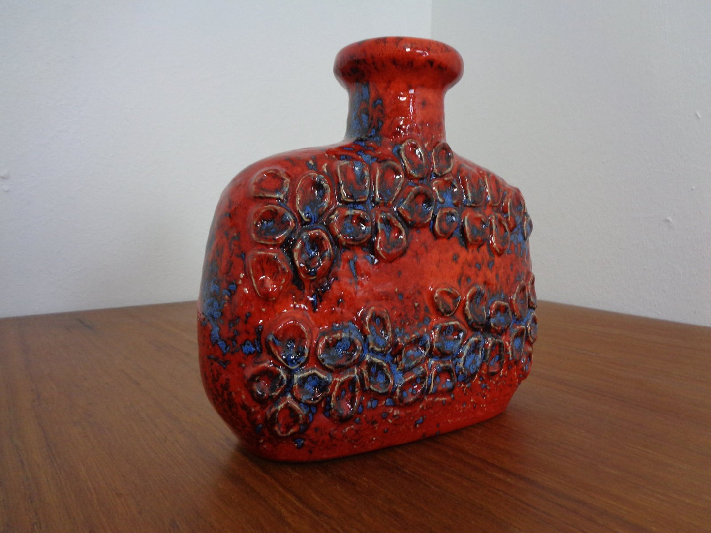 West German Domino Pottery Vase with Relief from Dümler & Breiden, 1970s