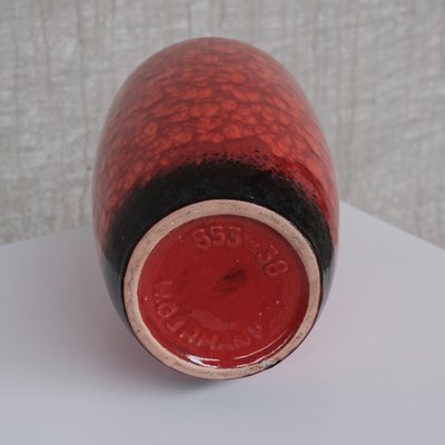 West German Red Ceramic Vase-JRP-1112721