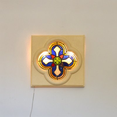 Western European Stained Glass Wall Lamp, 1350s-AOU-1734069