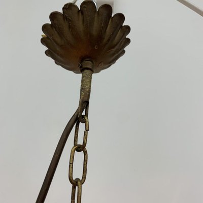 Wheat Sheaf Leaf Gold Gilt Chandelier, 1960s-BGP-733862