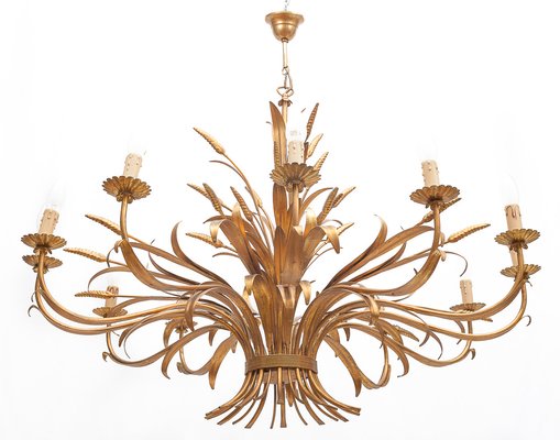 Wheat Wreath 12-Light Chandelier by Hans Kogl, 1960s-JCN-1706562