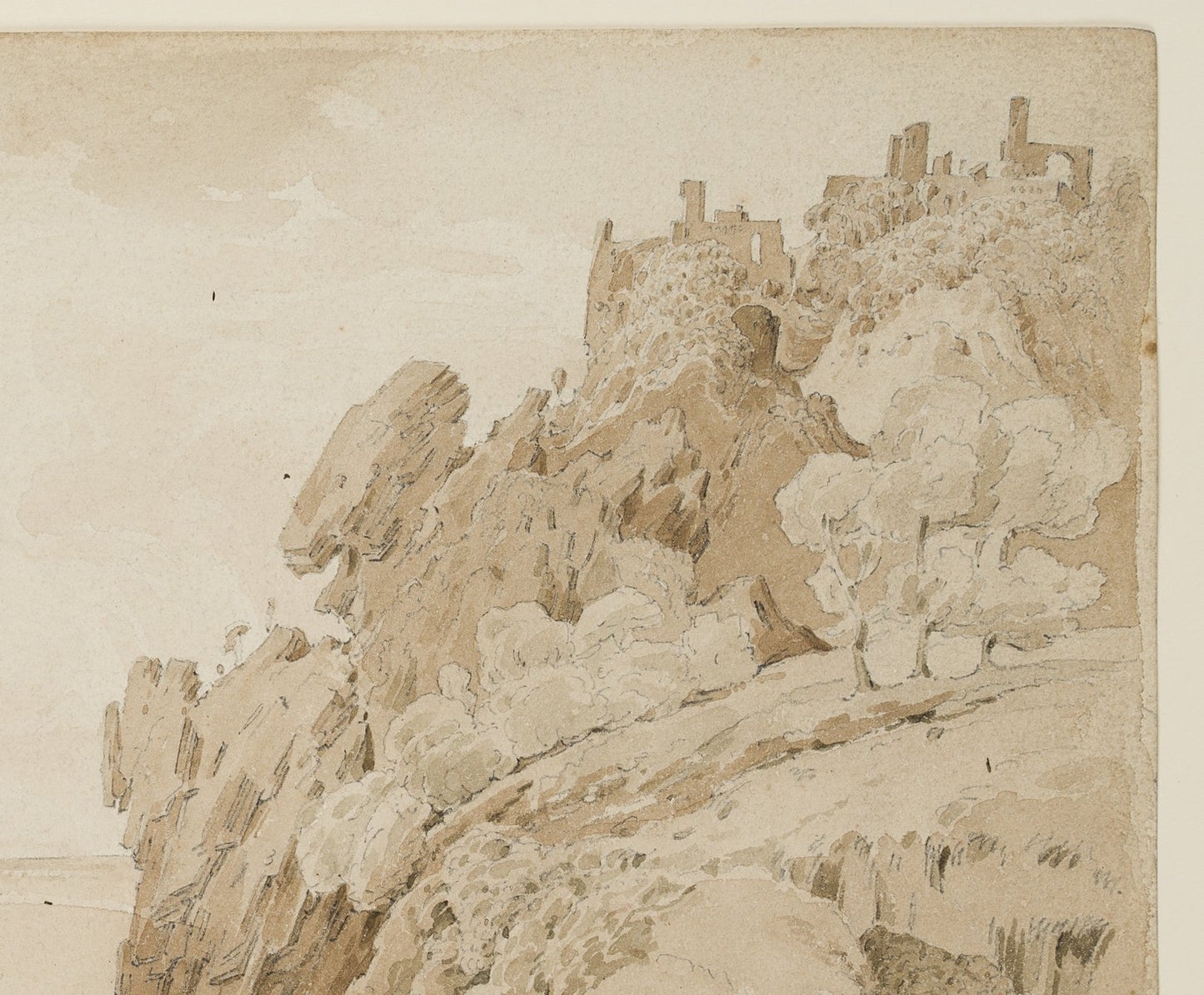 Whimsical Rocky Landscape on the Shore, 1830, Paper