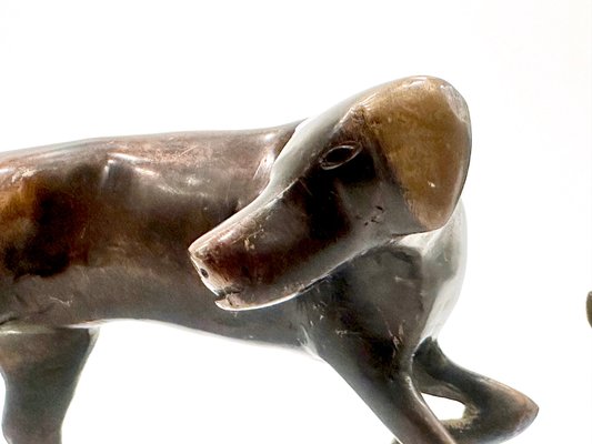 Whippets Figures in Bronze, 1960s, Set of 2-ZCY-2016196