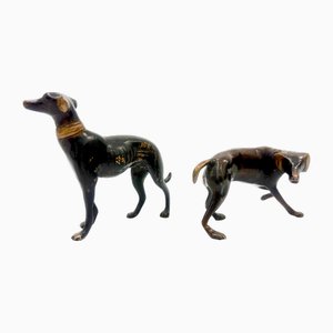 Whippets Figures in Bronze, 1960s, Set of 2-ZCY-2016196