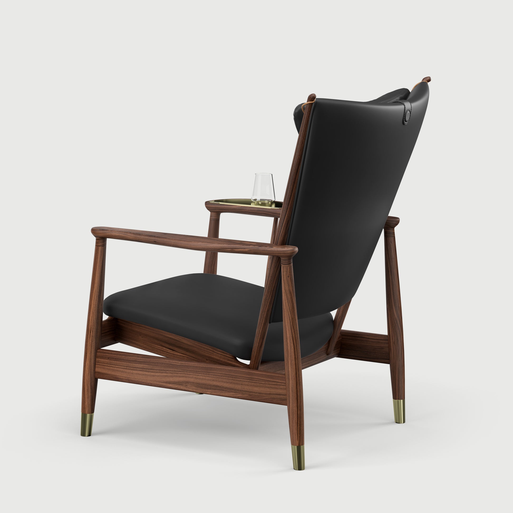 THE WHISKY CHAIR by House of Finn Juhl #Walnut / Vegetal Leather | Black (98) / Vegetal Leather | Black (98)