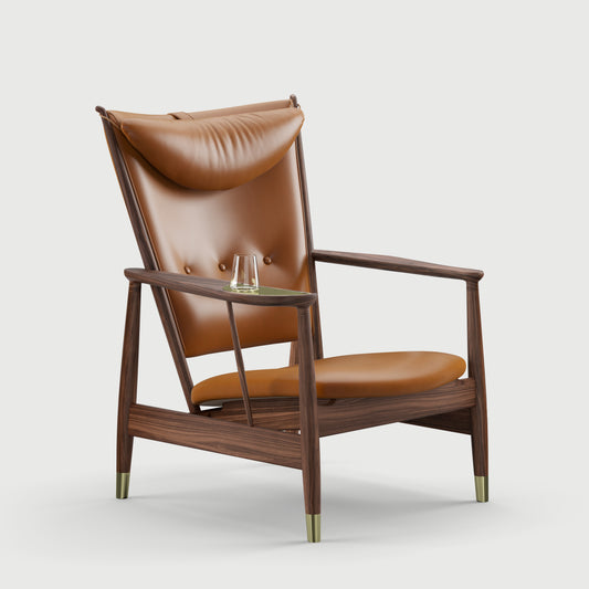 THE WHISKY CHAIR by House of Finn Juhl #Walnut / Vegetal Leather | Cognac / Walnut (95) / Vegetal Leather | Cognac / Walnut (95)