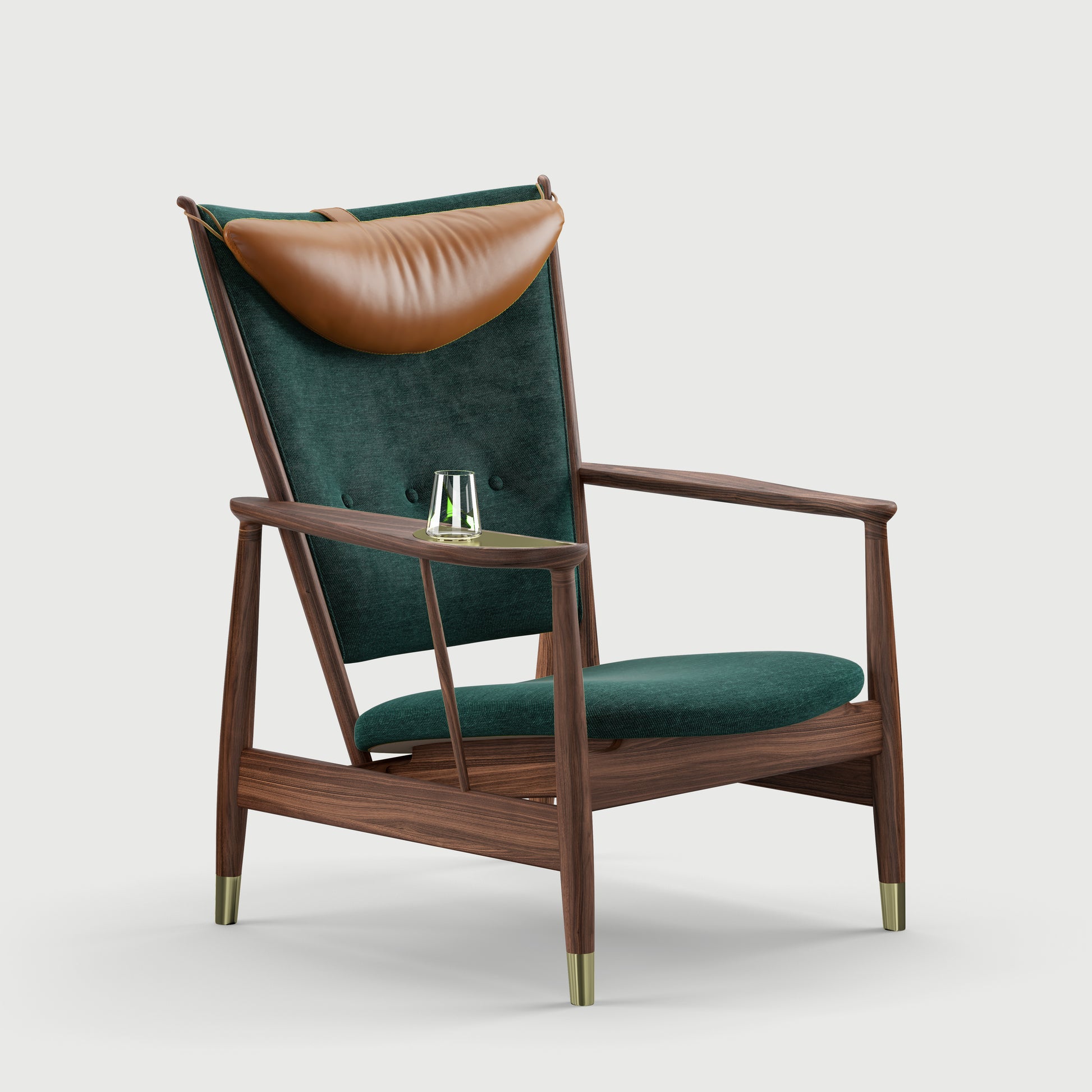 THE WHISKY CHAIR by House of Finn Juhl #Walnut / Watercolour | Himalaya / Vegetal Leather | Cognac / Walnut (95)