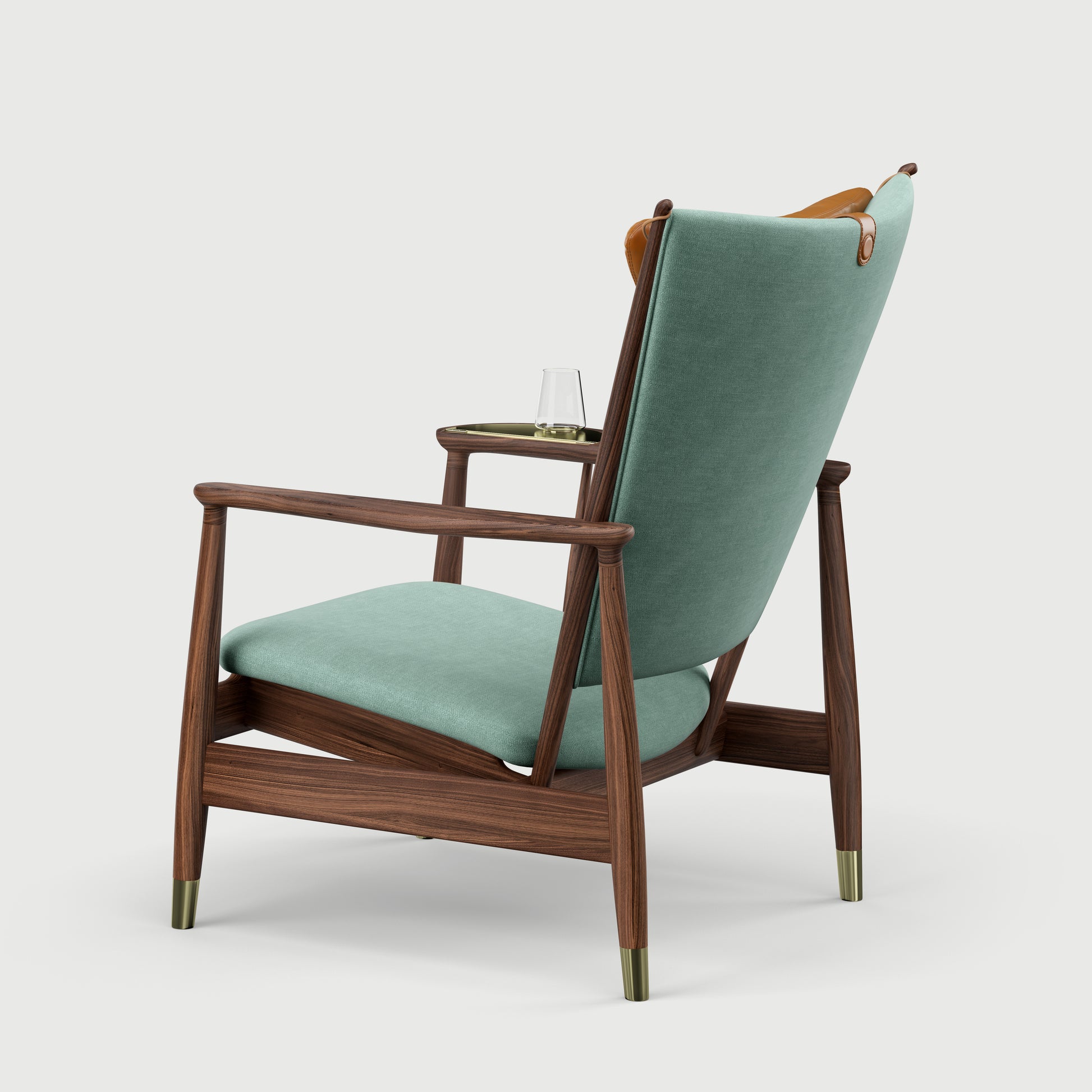 THE WHISKY CHAIR by House of Finn Juhl #Walnut / Watercolour | Soft Linen / Vegetal Leather | Cognac / Walnut (95)