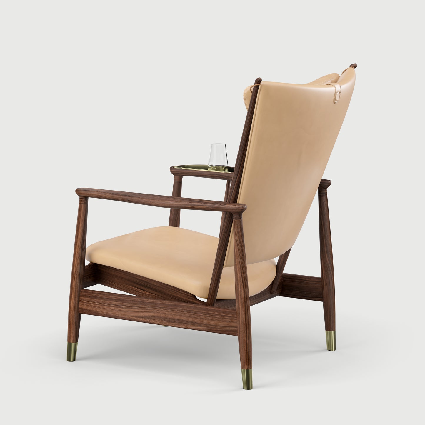 THE WHISKY CHAIR by House of Finn Juhl #Walnut / Vegetal Leather | Uncoloured (90) / Vegetal Leather | Uncoloured (90)