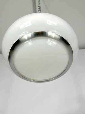 White Acrylic and Aluminum Ceiling Lamp by Stilux Milano, 1960s-OT-1314838