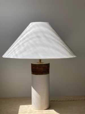 White and Brown Ceramic Table Lamp from Bitossi, 1960s-ARN-625763