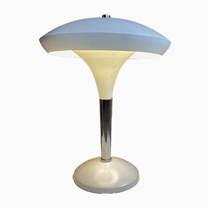 White and Chrome Bauhaus Style Table Lamp-WZZ-833403