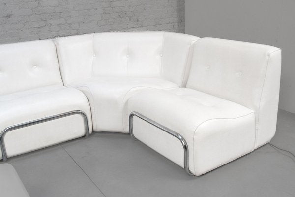 White and Chrome Living Room Set, 1969, Set of 7-KL-1743225