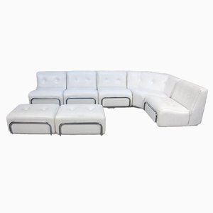 White and Chrome Living Room Set, 1969, Set of 7-KL-1743225