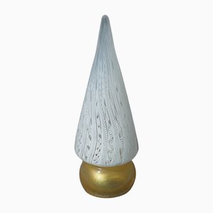 White and Gold Murano Art Glass Tree Sculpture, 1980-UH-1121963