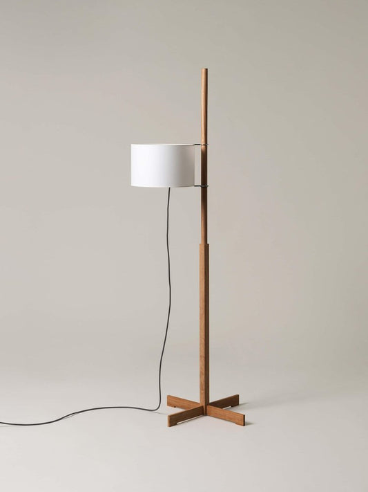 White and Oak TMM Floor Lamp by Miguel Milá