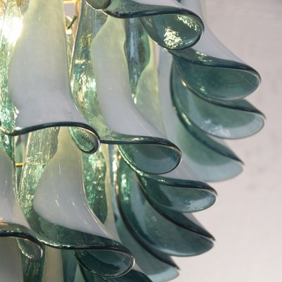 White and Octanium Murano Glass Petal Chandelier, Italy, 1990s-MPO-1815142