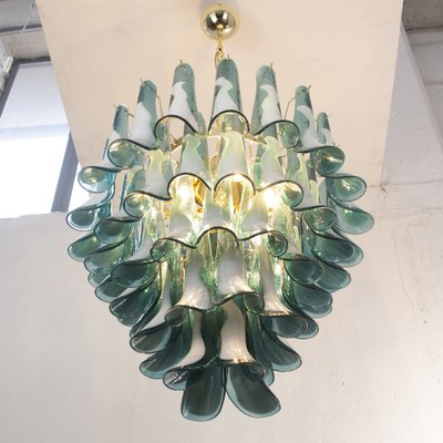 White and Octanium Murano Glass Petal Chandelier, Italy, 1990s-MPO-1815142