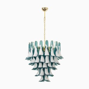 White and Octanium Murano Glass Petal Chandelier, Italy, 1990s-MPO-1815142