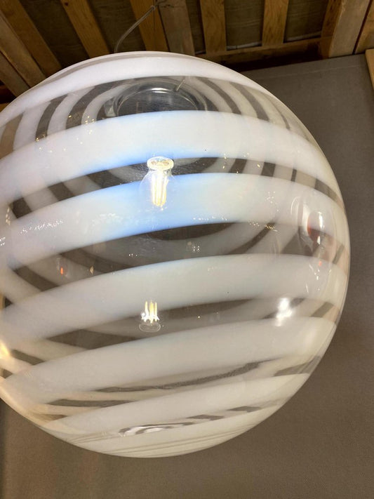 White and Transparent Sphere Lamp in Murano Glass from Simoeng