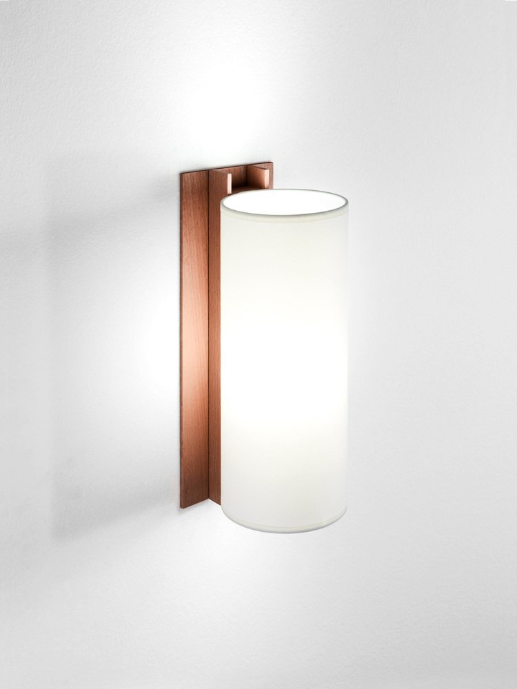 White and Walnut TMM Largo Wall Lamp by Miguel Milá