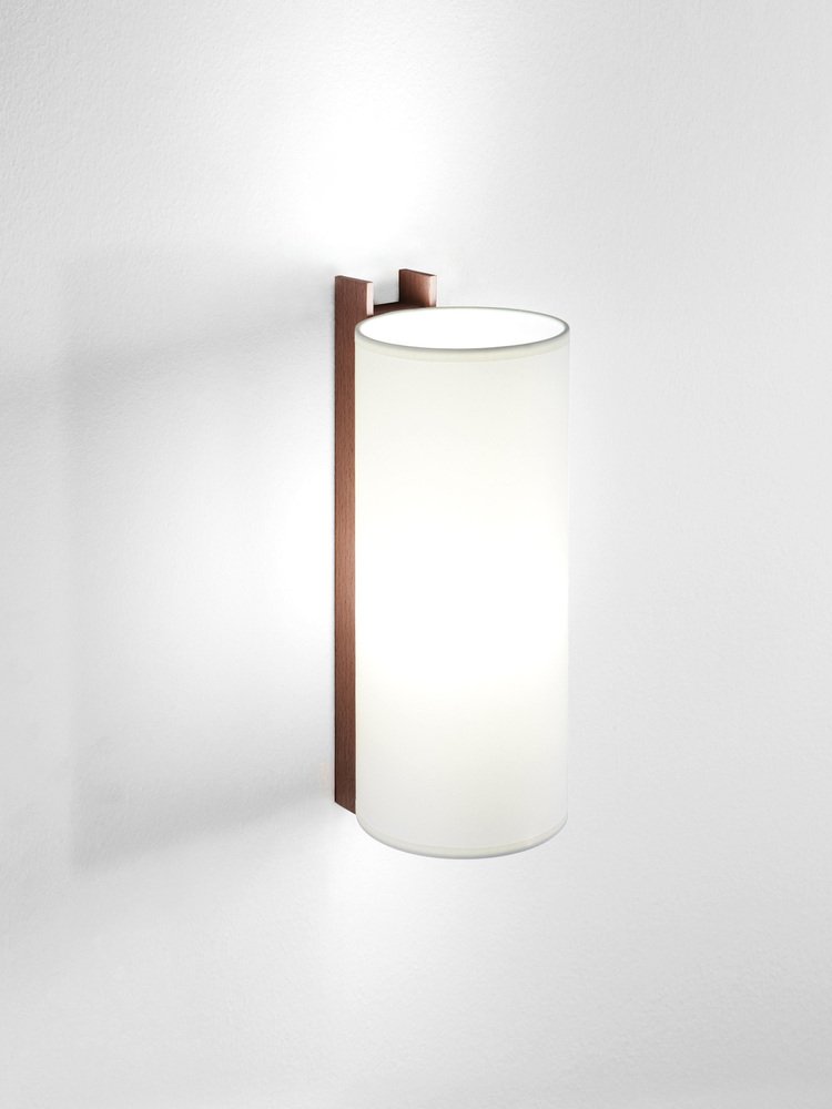 White and Walnut TMM Largo Wall Lamp by Miguel Milá