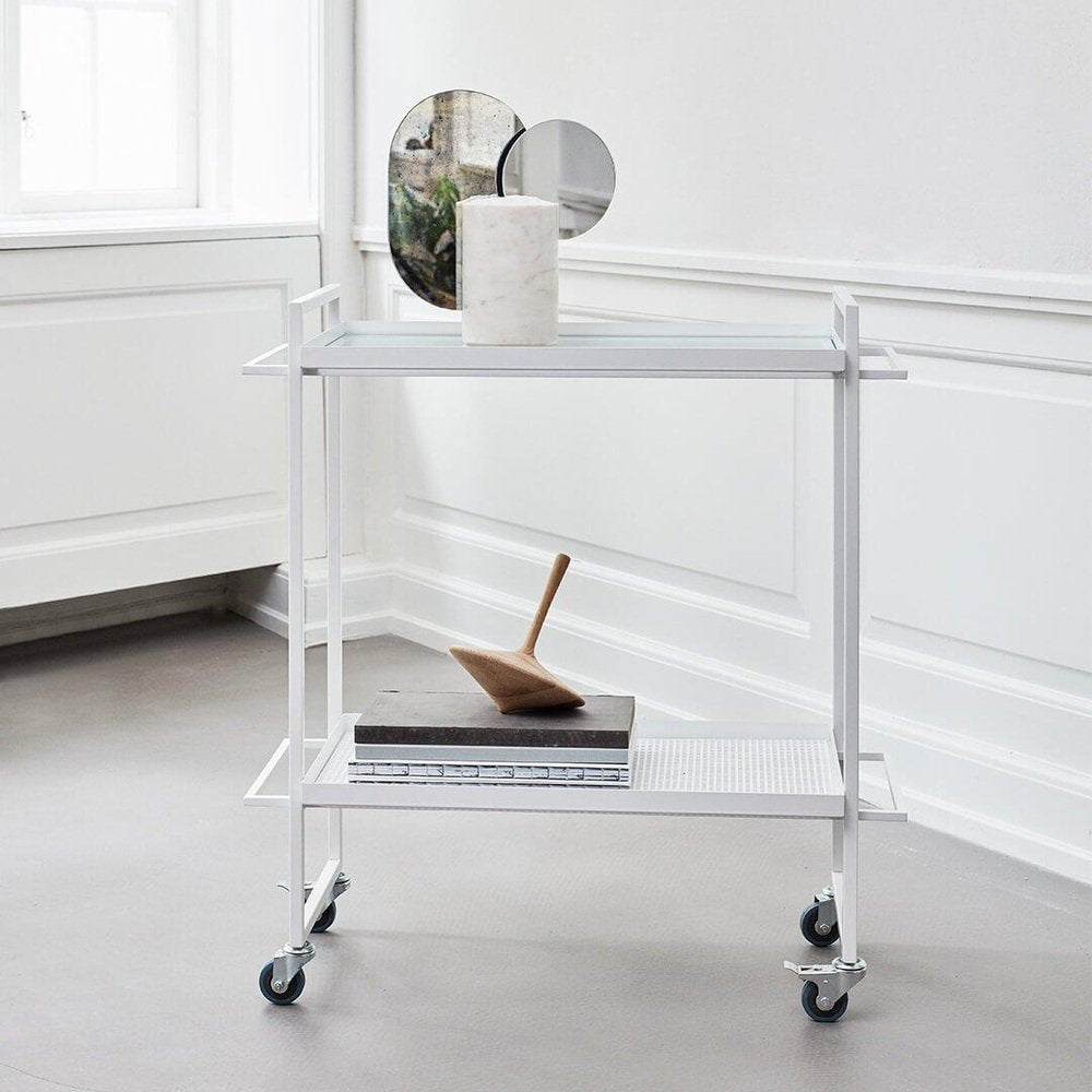 White Bauhaus Trolley by Kristina Dam Studio