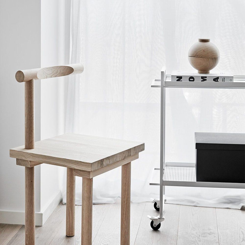 White Bauhaus Trolley by Kristina Dam Studio