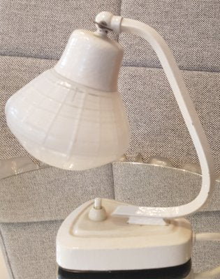 White Bedside Table Lamps, 1950s, Set of 2-QDP-688703