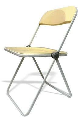 White & Beige Plia Folding Chair by Giancarlo Piretti for Castelli / Anonima Castelli, 1970s-FIP-809964