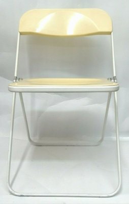 White & Beige Plia Folding Chair by Giancarlo Piretti for Castelli / Anonima Castelli, 1970s-FIP-809964