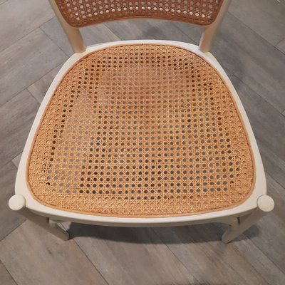 White Bentwood and Rattan Chair from Thonet, 1970s-SJU-1367155