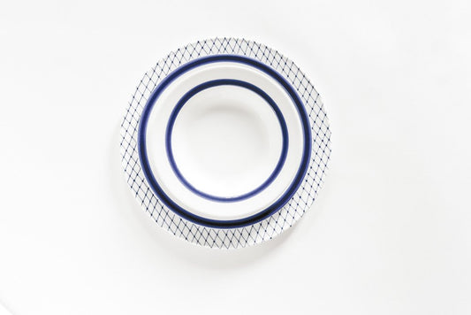 White & Blue Dinner Plates by Piero Lissoni for Shoenhuber Franchi, Set of 3